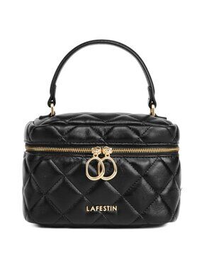 Genuine Leather Quilted Mini Crossbody Chain Strap Handbag